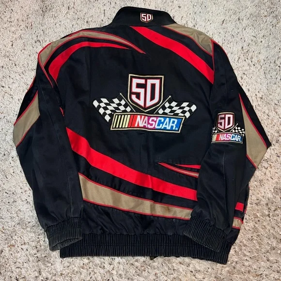 Jacket Coat 50th Anniversary Nascar Jacket Vintage 90s Black Ford